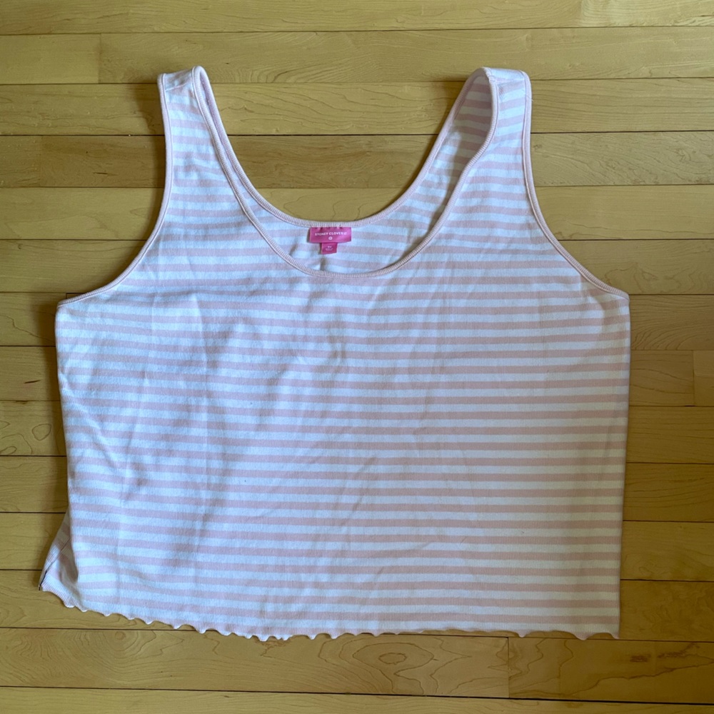 RARE Stoney Clover Lane x Target Striped Lettuce Lace Top
